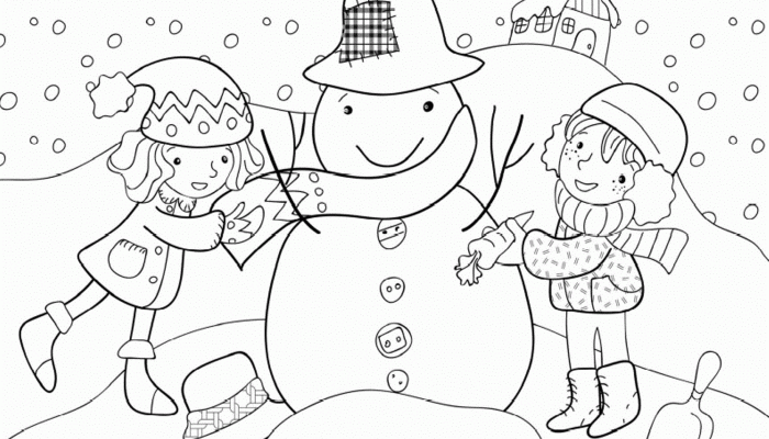 Winter coloring pages for kids