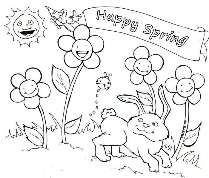 Coloring pages for spring for kids