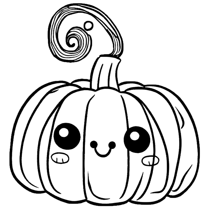 Kids pumpkin coloring page