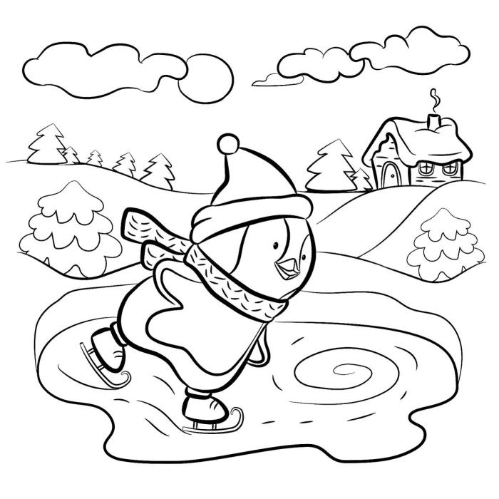 Winter coloring pages for kids