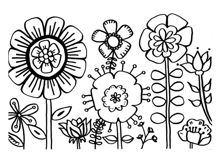 Flower coloring sheets for kids