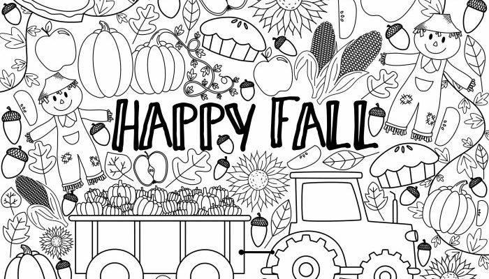 Coloring fall pages for kids