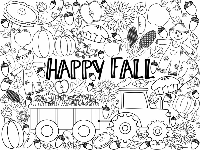 Coloring fall pages for kids