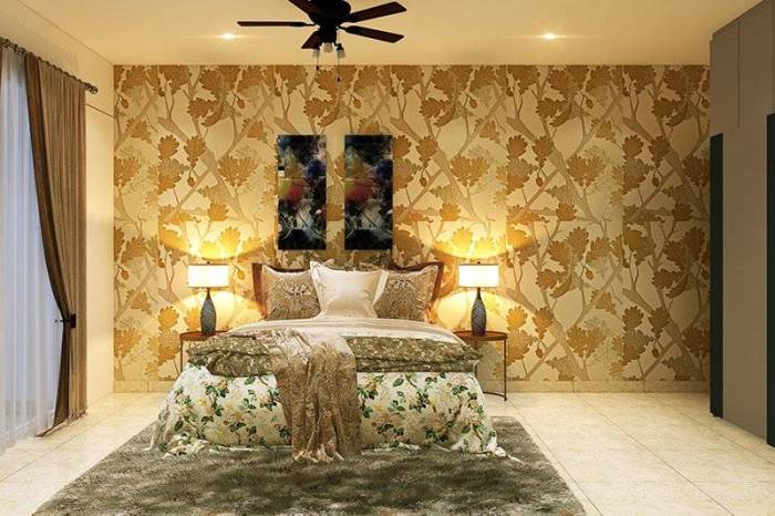 Classy bedroom wallpaper design