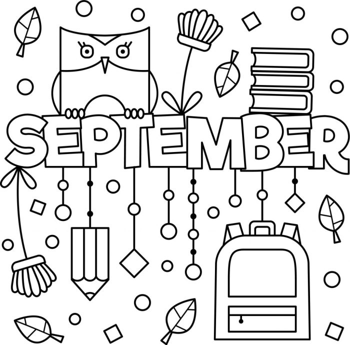 Free September Coloring Pages for Kids