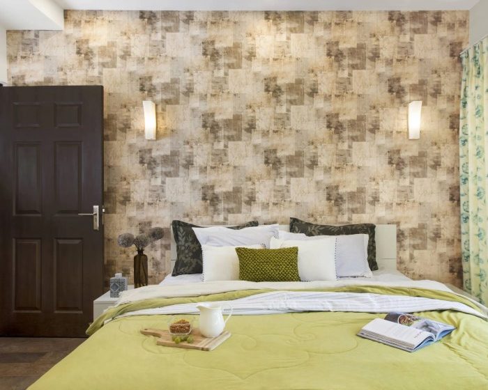 Wall paper design in bedroom